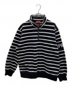 SUPREMEシュプリーム）の古着「ハーフジップスウェット」｜ホワイト×ブラック