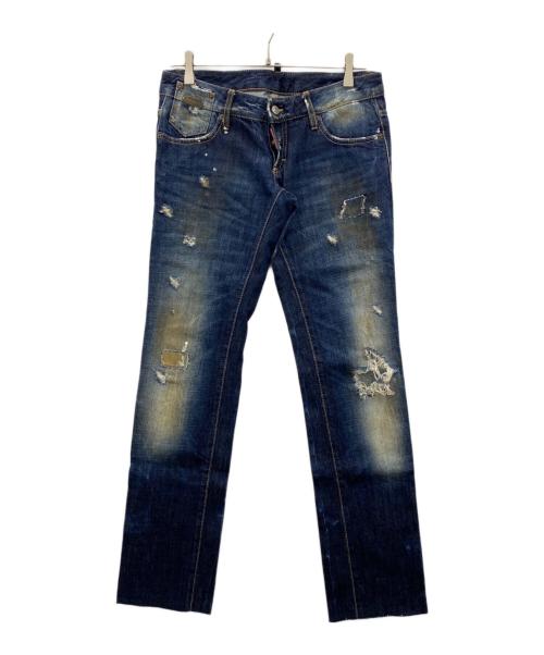 DSQUARED2（ディースクエアード）DSQUARED2 (ディースクエアード) スキニーデニムパンツ インディゴ サイズ:40の古着・服飾アイテム