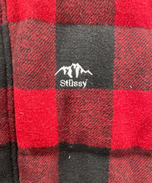 stussy（ステューシー）stussy (ステューシー) ダウンジャケット レッド×ブラック サイズ:Lの古着・服飾アイテム