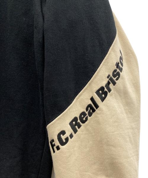 F.C.Real Bristol（エフシーレアルブリストル）F.C.Real Bristol (エフシーレアルブリストル) PANEL BAGGY SWEAT HOODIE ブラック×ベージュ サイズ:Ｍの古着・服飾アイテム