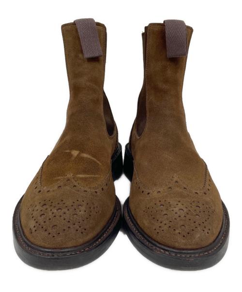 Tricker's（トリッカーズ）Tricker's (トリッカーズ) ウィングチップサイドゴアブーツ ブラウン サイズ:25.5の古着・服飾アイテム