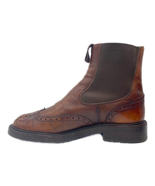 Tricker's（トリッカーズ）Tricker's (トリッカーズ) ウィングチップ サイドゴアブーツ ブラウン サイズ:UK7.5(26.0cm)の古着・服飾アイテム