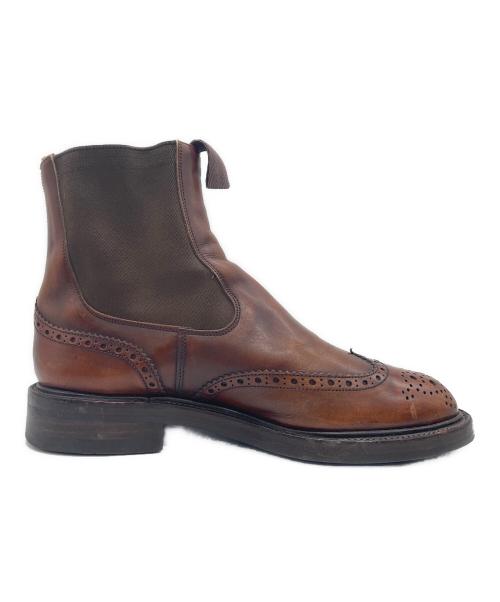 Tricker's（トリッカーズ）Tricker's (トリッカーズ) ウィングチップ サイドゴアブーツ ブラウン サイズ:UK7.5(26.0cm)の古着・服飾アイテム