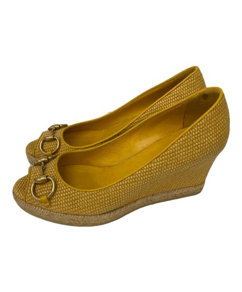 GUCCI（グッチ）GUCCI (グッチ) ウェッジソールサンダル イエロー サイズ:37の古着・服飾アイテム