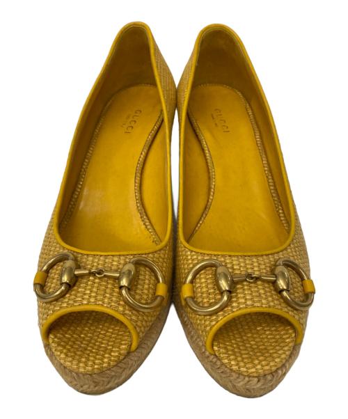 GUCCI（グッチ）GUCCI (グッチ) ウェッジソールサンダル イエロー サイズ:37の古着・服飾アイテム