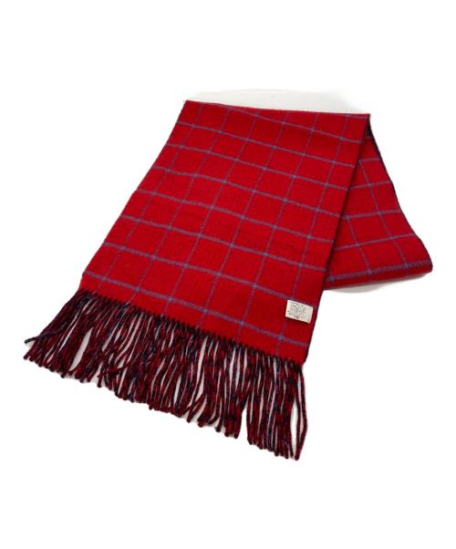 Vivienne Westwood（ヴィヴィアンウエストウッド）Vivienne Westwood (ヴィヴィアンウエストウッド) カシミヤマフラー ネイビー×レッドの古着・服飾アイテム