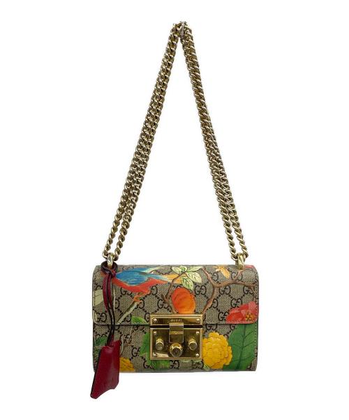 GUCCI（グッチ）GUCCI (グッチ) チェーンショルダーバッグ　パドロックGGスプリーム ブラウンの古着・服飾アイテム