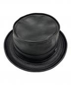 BRUNEL&CO.HATMAKERSブルーネルハットメイカース）の古着「レザーハット」｜ブラック