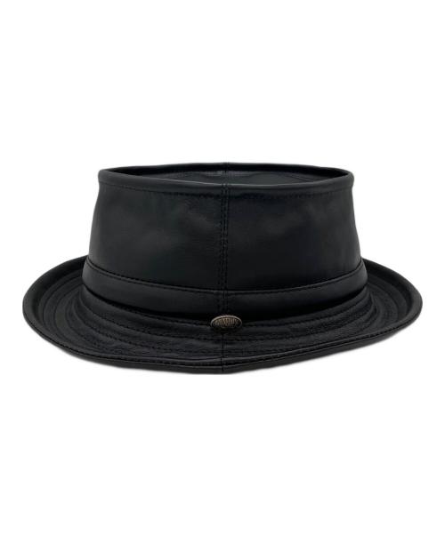 BRUNEL&CO.HATMAKERS（ブルーネルハットメイカース）BRUNEL&CO.HATMAKERS (ブルーネルハットメイカース) レザーハット ブラック サイズ:38の古着・服飾アイテム