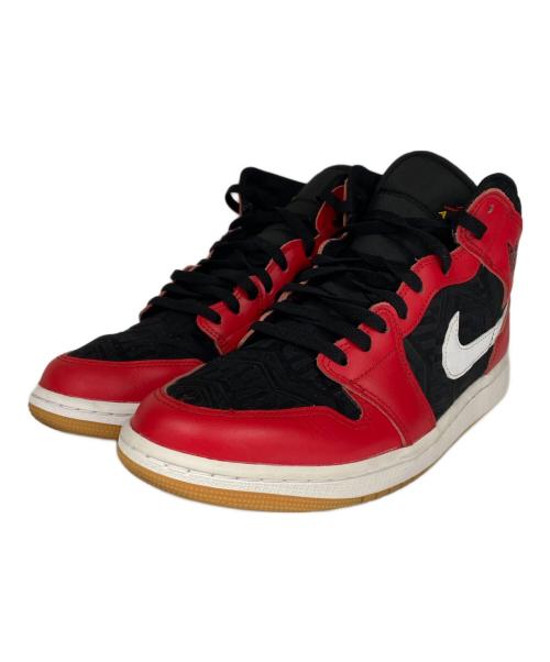 NIKE（ナイキ）NIKE (ナイキ) AIR JORDAN1 MID ブラック×レッド サイズ:27の古着・服飾アイテム