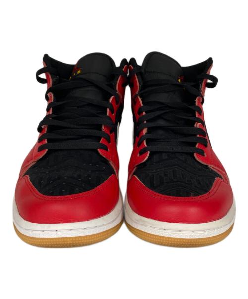 NIKE（ナイキ）NIKE (ナイキ) AIR JORDAN1 MID ブラック×レッド サイズ:27の古着・服飾アイテム