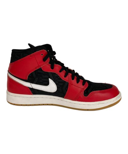 NIKE（ナイキ）NIKE (ナイキ) AIR JORDAN1 MID ブラック×レッド サイズ:27の古着・服飾アイテム