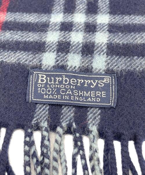 Burberry's（バーバリーズ）Burberry's (バーバリーズ) カシミヤマフラー ネイビーの古着・服飾アイテム
