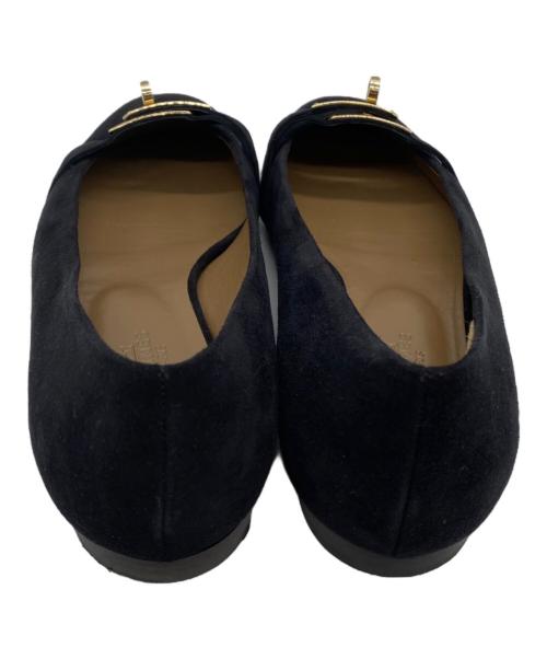 HERMES（エルメス）HERMES (エルメス) ケリーフラットパンプス ブラック サイズ:SIZE 37の古着・服飾アイテム