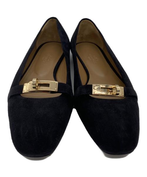 HERMES（エルメス）HERMES (エルメス) ケリーフラットパンプス ブラック サイズ:SIZE 37の古着・服飾アイテム
