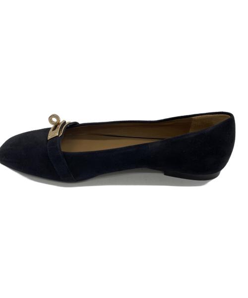 HERMES（エルメス）HERMES (エルメス) ケリーフラットパンプス ブラック サイズ:SIZE 37の古着・服飾アイテム