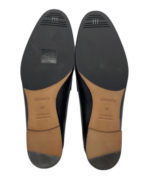 HERMES（エルメス）HERMES (エルメス) モカシンパリ・ローファー ブラック サイズ:UK3の古着・服飾アイテム