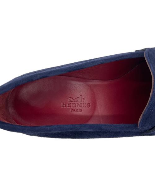 HERMES（エルメス）HERMES (エルメス) カシン・ロワイヤル スエードローファー ネイビー サイズ:37の古着・服飾アイテム