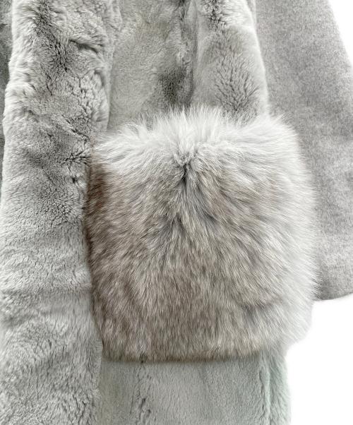 Vesgioia（ベスジョーヤ）Vesgioia (ベスジョーヤ) ファーコート グレー サイズ:FREEの古着・服飾アイテム