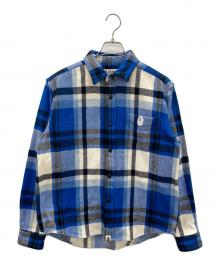 A BATHING APE（ア ベイシング エイプ）の古着「CHECK RELAXED FIT SHIRT」｜ブルー