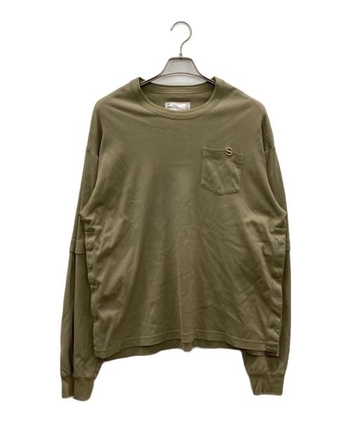 sacai（サカイ）sacai (サカイ) 長袖カットソー オリーブ サイズ:Lの古着・服飾アイテム