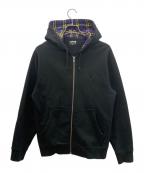 stussyステューシー）の古着「ジップパーカー」｜ブラック