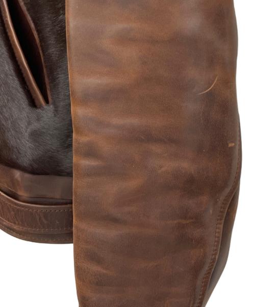 Aero LEATHER（エアロレザー）Aero LEATHER (エアロレザー) ハラコレザージャケット ブラウン サイズ:SIZE 38の古着・服飾アイテム