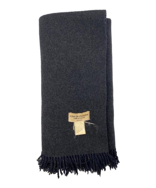 COMME des GARCONS（コムデギャルソン）COMME des GARCONS (コムデギャルソン) 大判ウールマフラー ブラック×ネイビーの古着・服飾アイテム