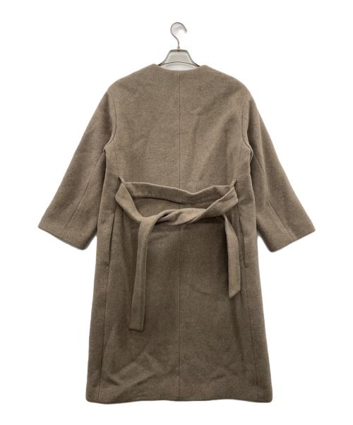 BEAUTY&YOUTH（ビューティーアンドユース）BEAUTY&YOUTH (ビューティーアンドユース) ビーバーノーカラーロング コート グレージュ サイズ:Sの古着・服飾アイテム