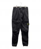 STONE ISLANDストーンアイランド）の古着「ガーメントダイコットンウールツイルシャーリングカーゴパンツ」｜ブラック