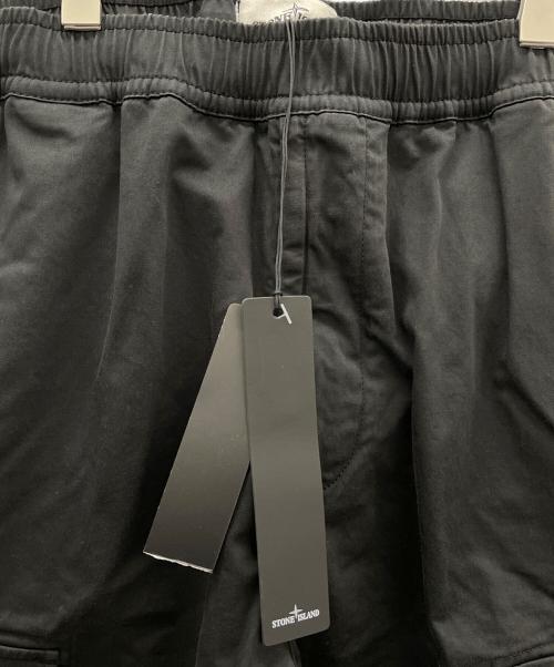 STONE ISLAND（ストーンアイランド）STONE ISLAND (ストーンアイランド) ガーメントダイコットンウールツイルシャーリングカーゴパンツ ブラック サイズ:81cm (W32)の古着・服飾アイテム