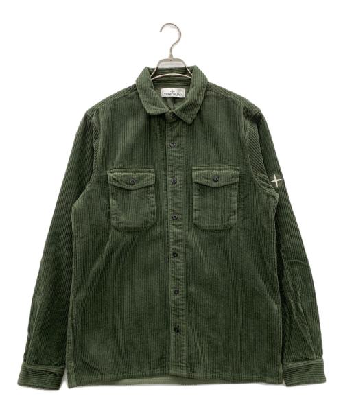 STONE ISLAND（ストーンアイランド）STONE ISLAND (ストーンアイランド) コーデュロイジャケット グリーン サイズ:Lの古着・服飾アイテム