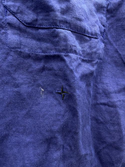 STONE ISLAND（ストーンアイランド）STONE ISLAND (ストーンアイランド) ロングスリーブリネンシャツ ブルー サイズ:Lの古着・服飾アイテム