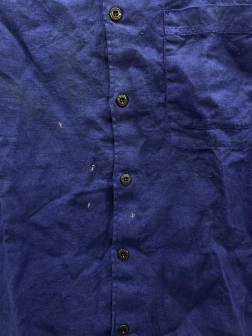 STONE ISLAND（ストーンアイランド）STONE ISLAND (ストーンアイランド) ロングスリーブリネンシャツ ブルー サイズ:Lの古着・服飾アイテム