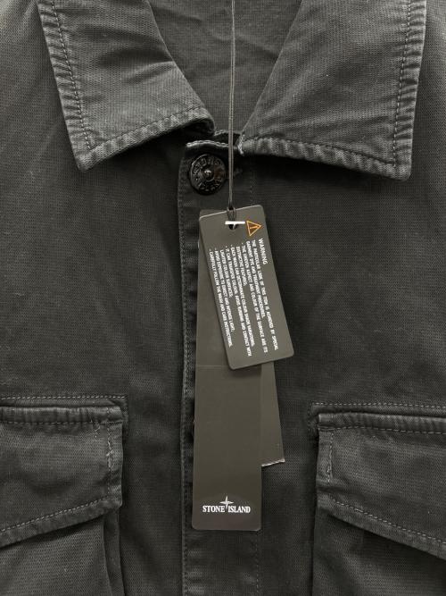STONE ISLAND（ストーンアイランド）STONE ISLAND (ストーンアイランド) 19FW GARMENT DYED STRETCH OVERSHIRT ブラック サイズ:Lの古着・服飾アイテム
