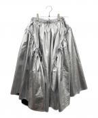 POPPYポピー）の古着「ギャザーリボンスカート」｜シルバー