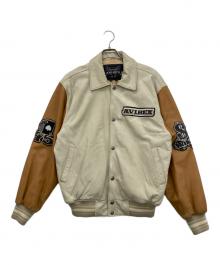 AVIREX（アヴィレックス）の古着「ハイローラーレザースタジャン」｜ブラウン×ベージュ