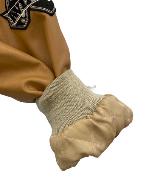 AVIREX（アヴィレックス）AVIREX (アヴィレックス) ハイローラーレザースタジャン ブラウン×ベージュ サイズ:Lの古着・服飾アイテム