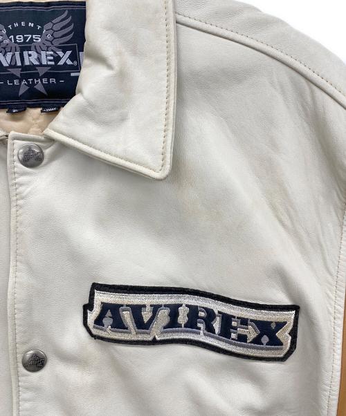 AVIREX（アヴィレックス）AVIREX (アヴィレックス) ハイローラーレザースタジャン ブラウン×ベージュ サイズ:Lの古着・服飾アイテム