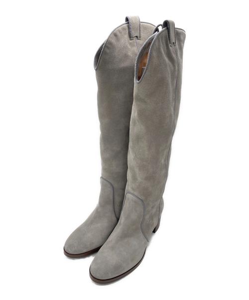 AWARES（アウェア）AWARES (アウェア) スウェードロングブーツ グレー サイズ:38の古着・服飾アイテム