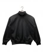 AURALEEオーラリー）の古着「BAGGY POLYESTER SWEAT HALF ZIP P/O」｜ブラック