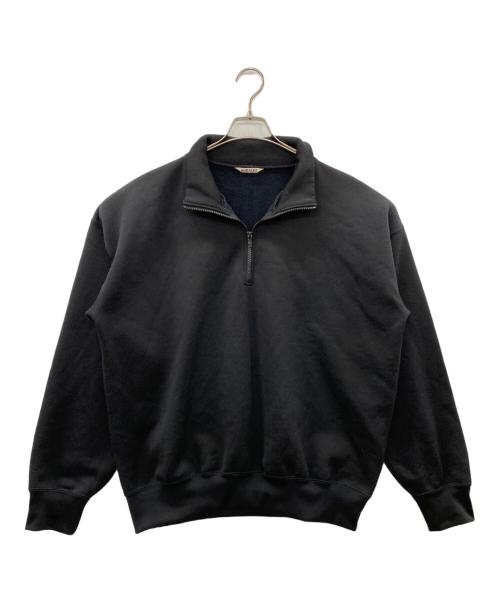 AURALEE（オーラリー）AURALEE (オーラリー) BAGGY POLYESTER SWEAT HALF ZIP P/O ブラック サイズ:5の古着・服飾アイテム