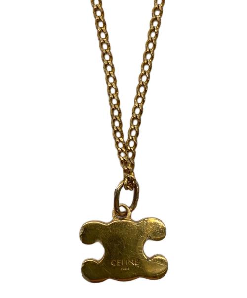 CELINE（セリーヌ）CELINE (セリーヌ) トリオンフ ラインストーン ネックレス ゴールドの古着・服飾アイテム