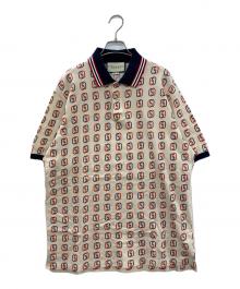 GUCCI（グッチ）の古着「半袖ポロシャツ」｜ネイビー×レッド×ベージュ