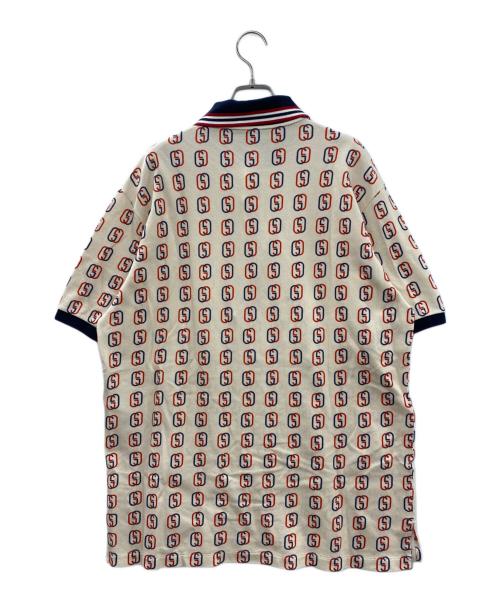 GUCCI（グッチ）GUCCI (グッチ) 半袖ポロシャツ ネイビー×レッド×ベージュ サイズ:Lの古着・服飾アイテム