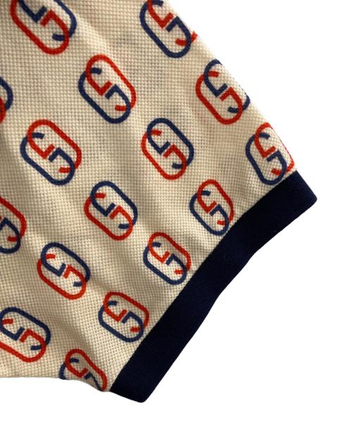 GUCCI（グッチ）GUCCI (グッチ) 半袖ポロシャツ ネイビー×レッド×ベージュ サイズ:Lの古着・服飾アイテム