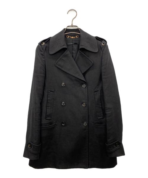 GUCCI（グッチ）GUCCI (グッチ) ダブルブレストコート ブラック サイズ:38の古着・服飾アイテム