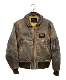 force macees（フォース・メシーズ）の古着「レザージャケット」｜ブラウン