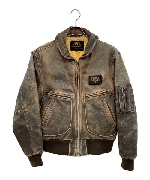 force macees（フォース・メシーズ）force macees (フォース・メシーズ) レザージャケット ブラウン サイズ:LLLの古着・服飾アイテム