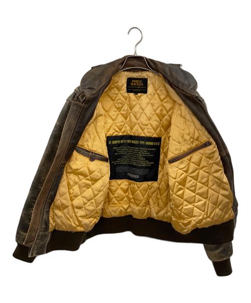 force macees（フォース・メシーズ）force macees (フォース・メシーズ) レザージャケット ブラウン サイズ:LLLの古着・服飾アイテム